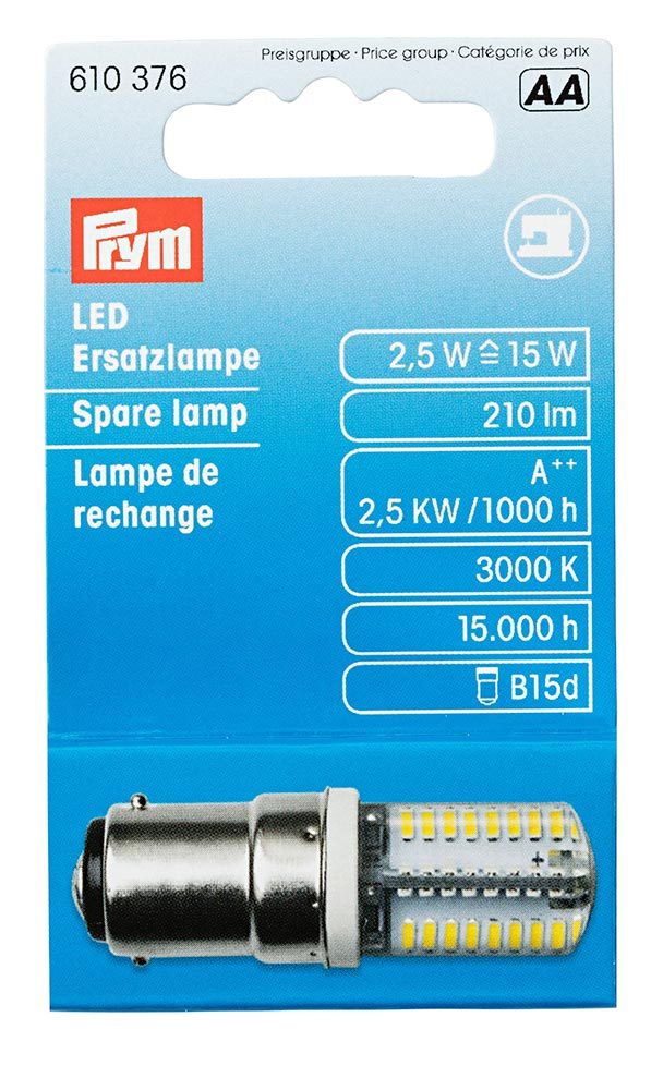 Prym LED Ersatzlampe für Nähmaschine Bajonett 15W 220V/15W