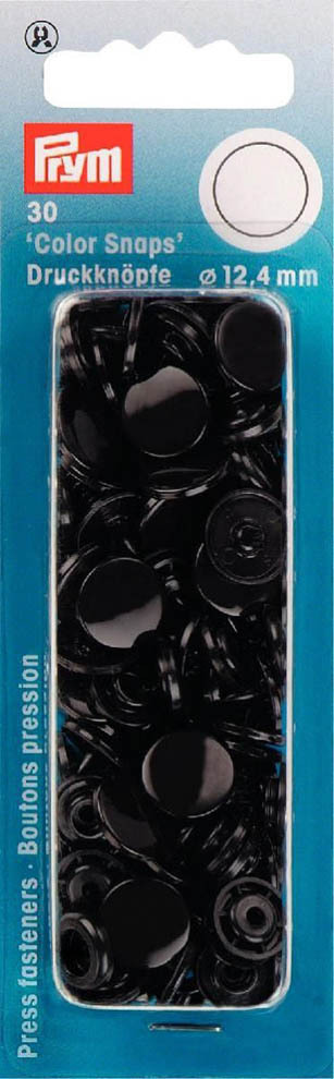 Prym NF Druckkn Color Snaps rund schwarz 12,4mm