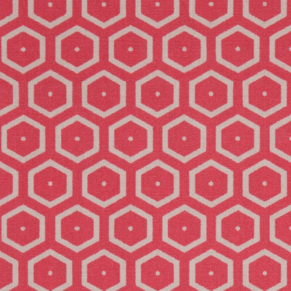 Baumwolle beschichtet - Leona - Hexagone rot
