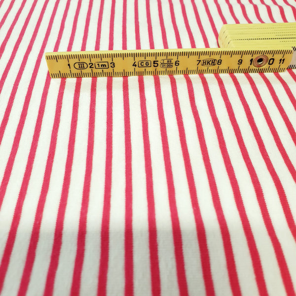 Jersey - Tricot Stripe - pink weiß gestreift
