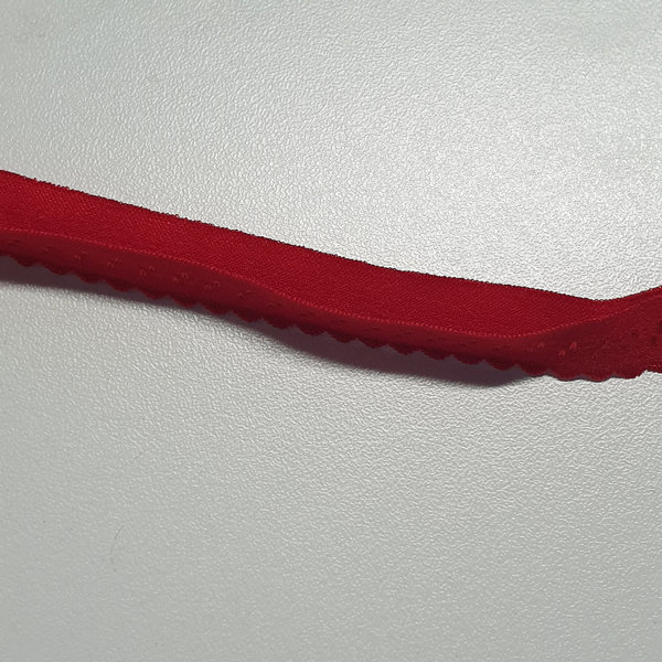 Schrägband - Spitze - elastisch - 12mm - rot