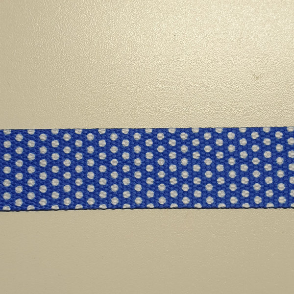 Gurtband 30mm - glänzend - Punkte - blau