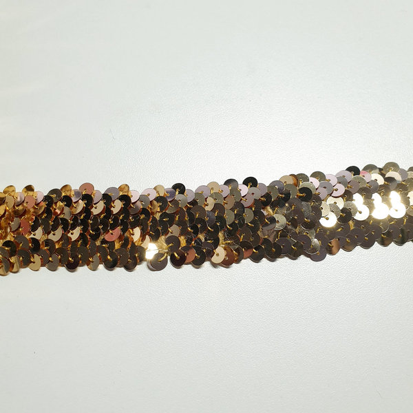 Paillettenborte - elastisch - 32mm - gold