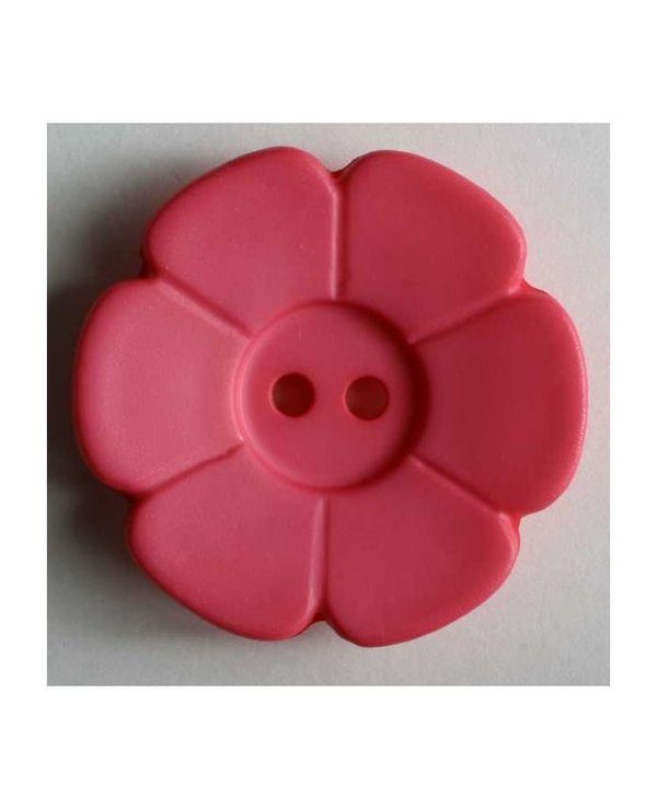 Quiltingknopf - 20mm - 2 Loch - Blume in pink