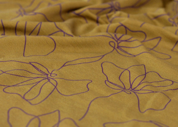 Sweat - French Terry - Marvelous Flowers by Lycklig Design - Blume - gold