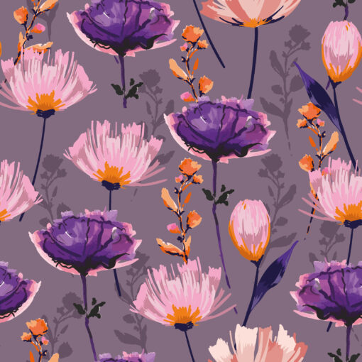 Softshell - Creative Flowers - Blumen - altlila