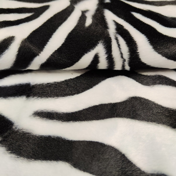 Kostümstoff - Funky - Zebramuster - weißschwarz